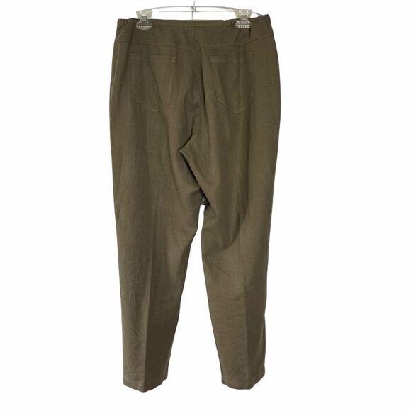 Chico's Linen Blend Straight Leg Ultimate Fit Pants in Brown - Picture 9 of 9